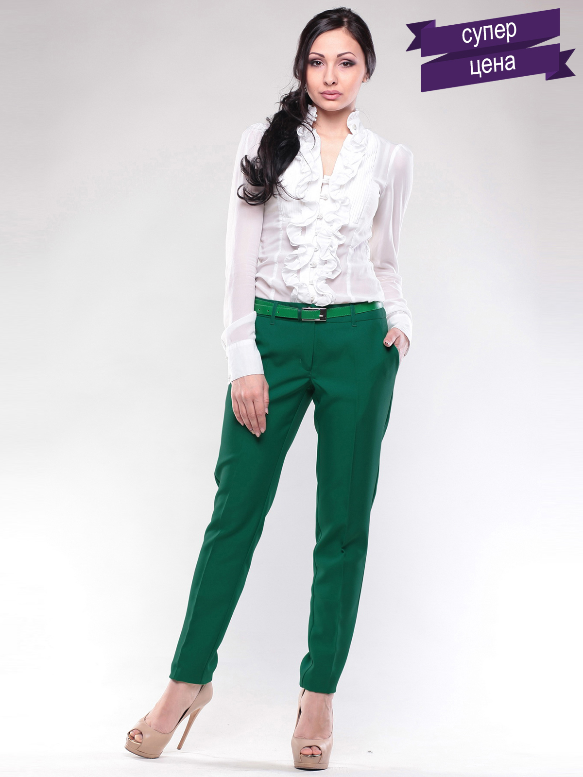 Блузка к зеленым брюкам