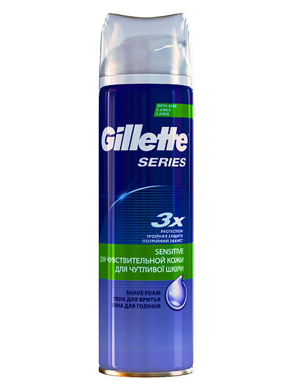 Gillette пена для бритья для чувствительной кожи состав