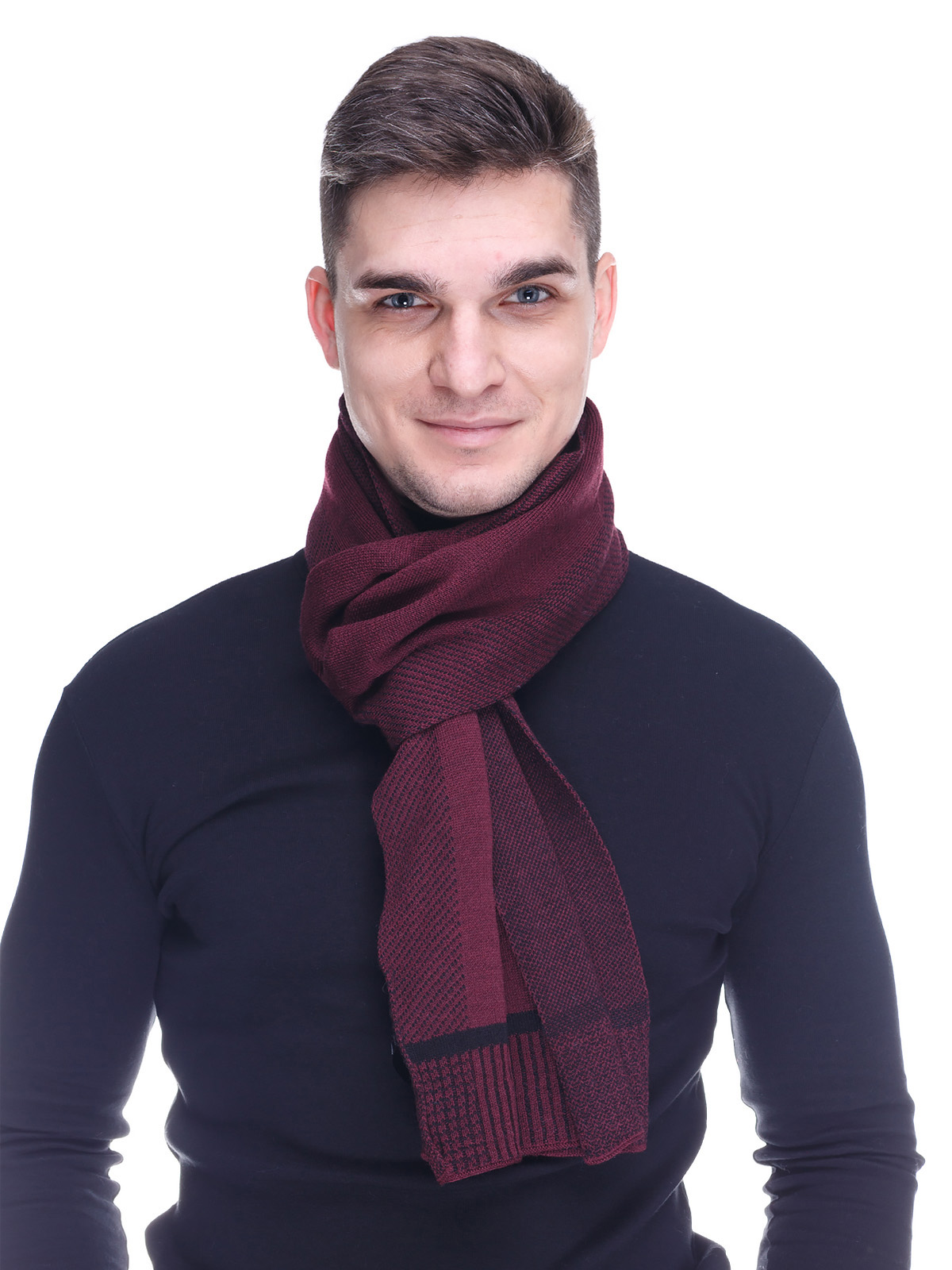 Бордовый шарф мужской