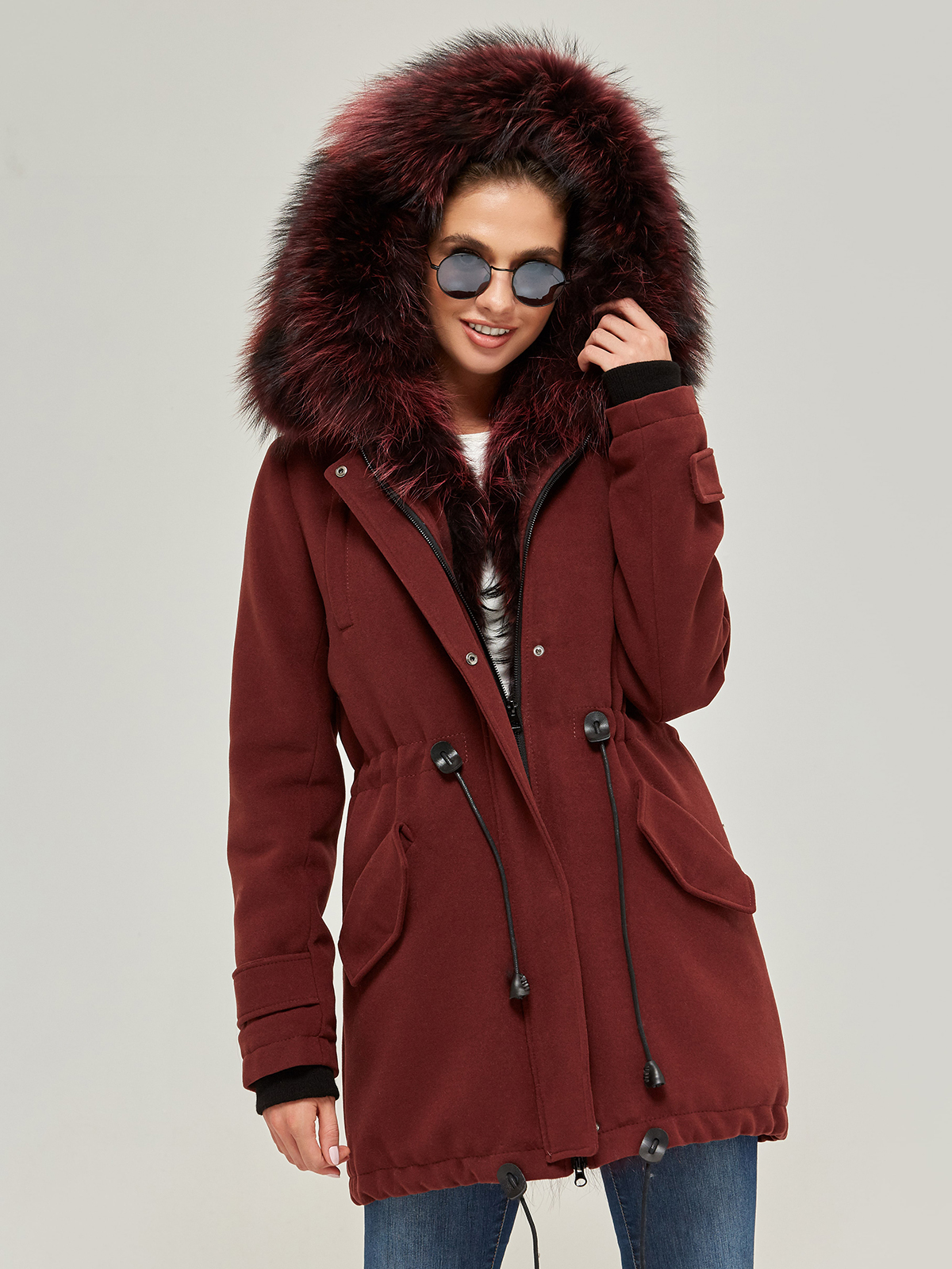 Пальто парка женская зимняя с мехом
