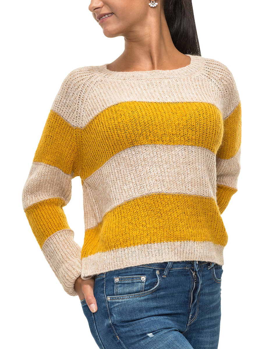 Двухцветный свитер женский