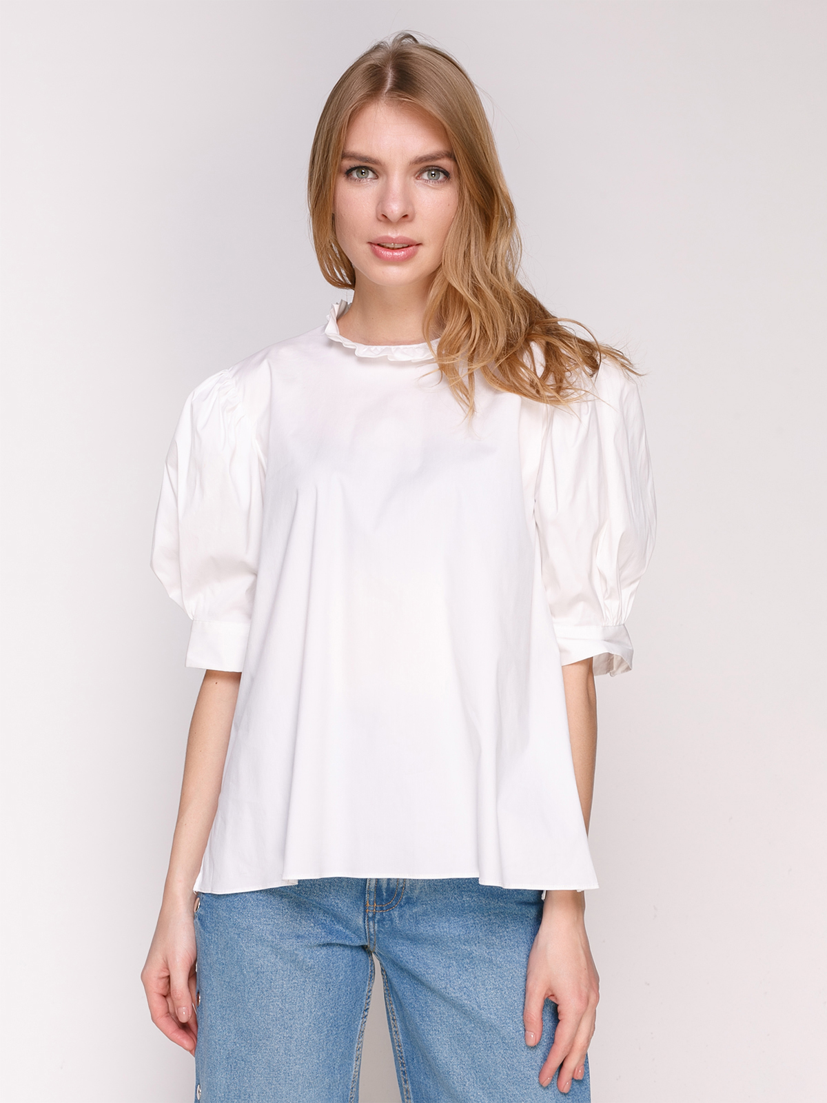 Zara рубашка блуза белая