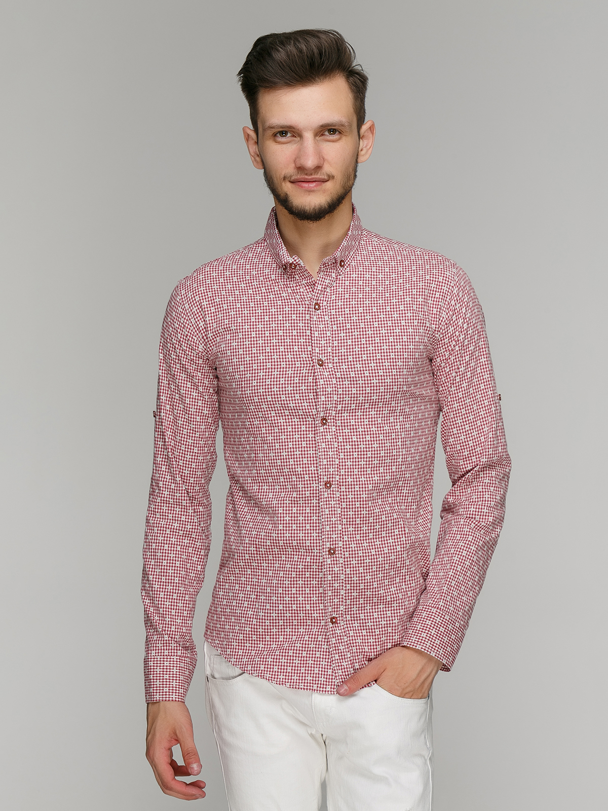 Розовая рубашка мужская