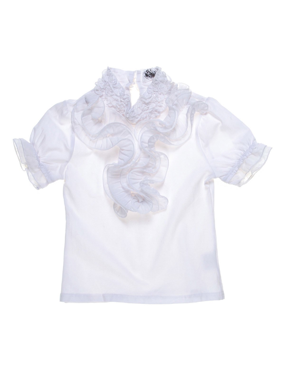 Блуза біла з оборками | 1236946