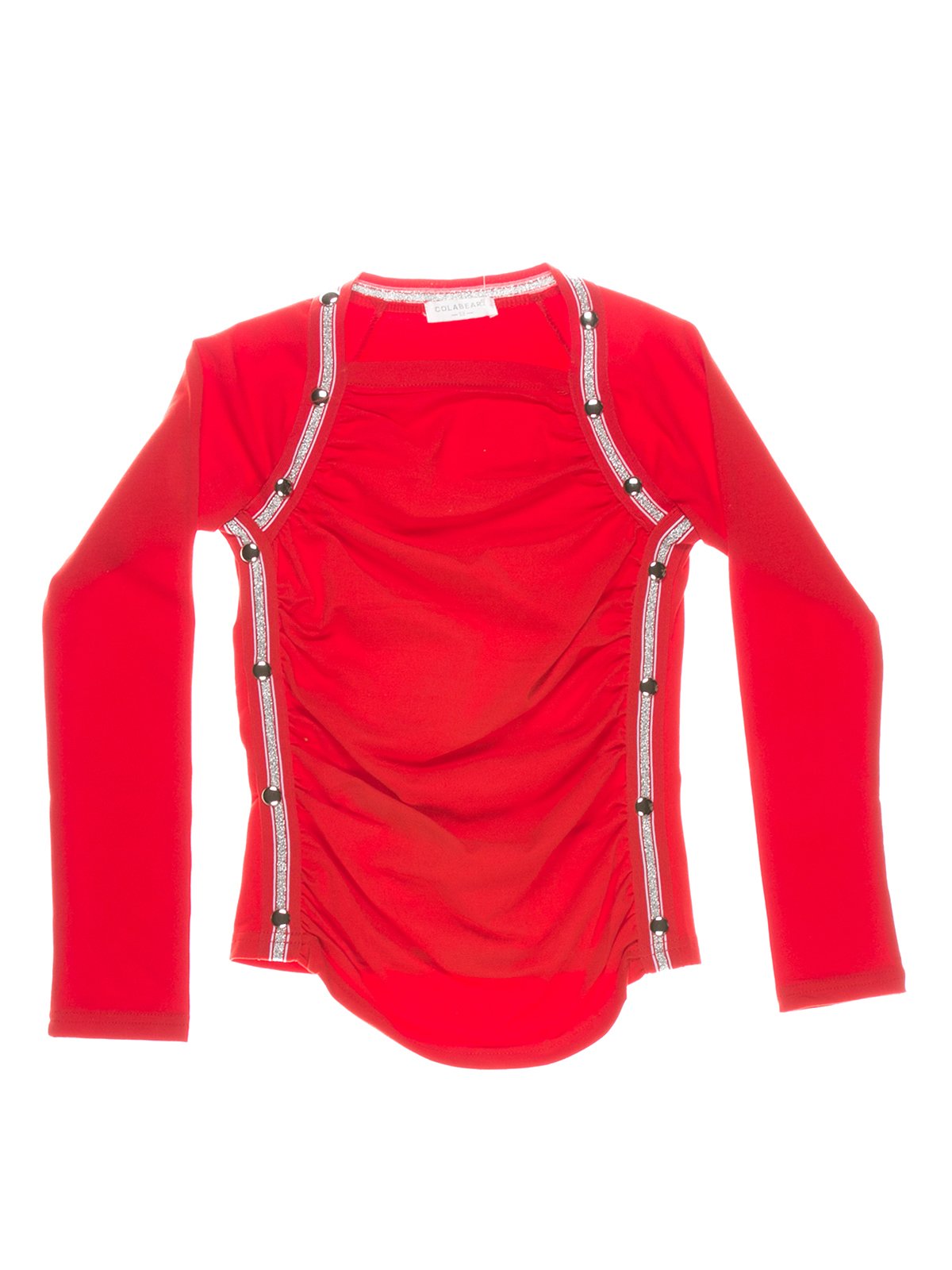 Блуза червона з контрастним оздобленням | 1364650