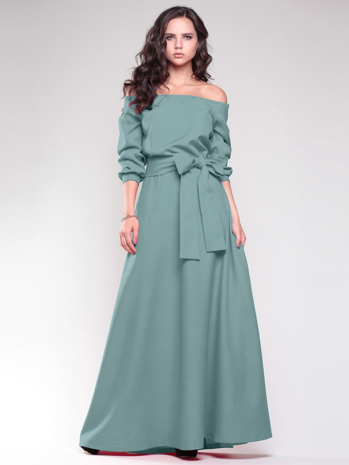 Платье оливкового цвета | 1741593