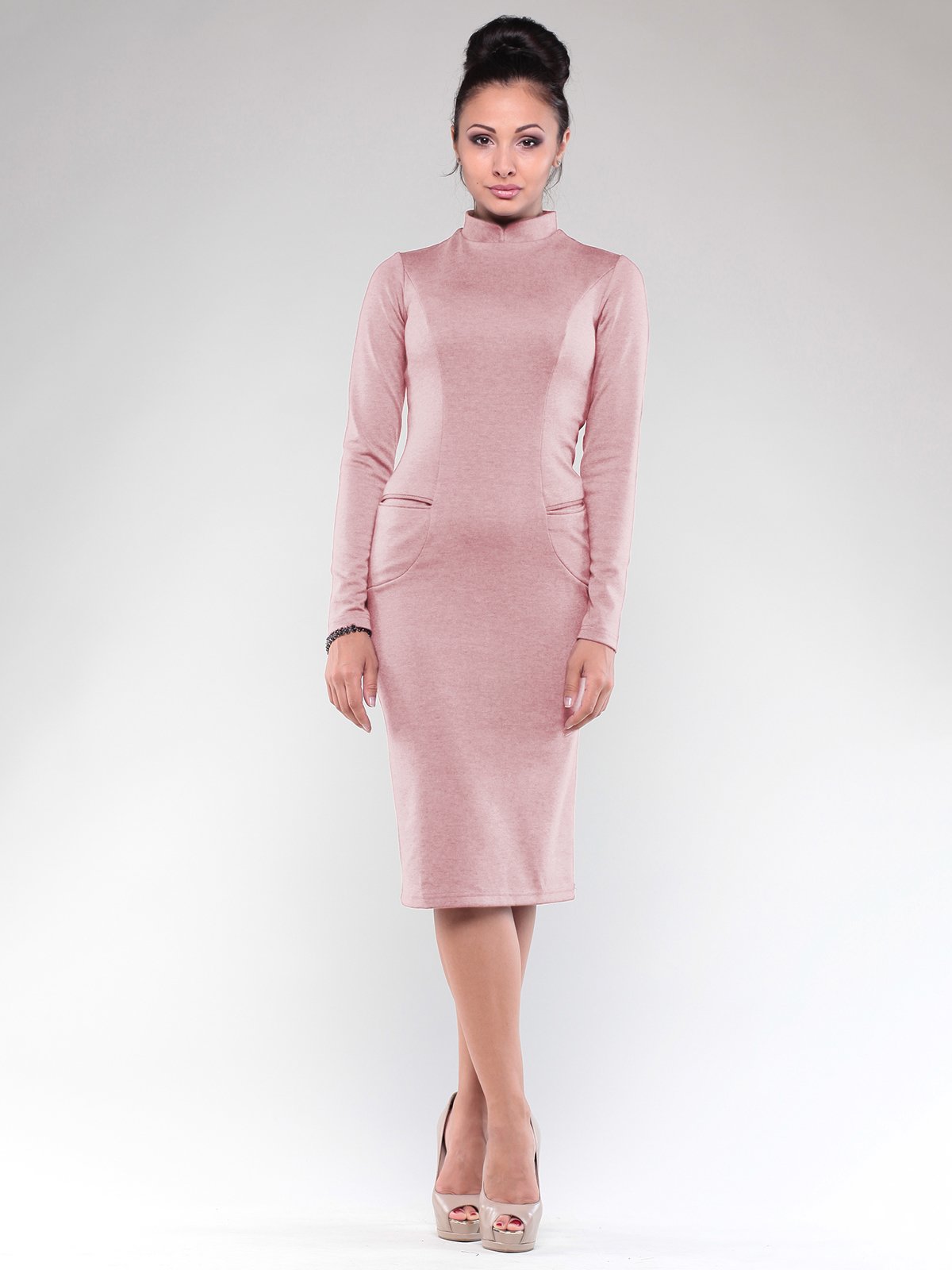 Платье бежево-розовое | 1832245