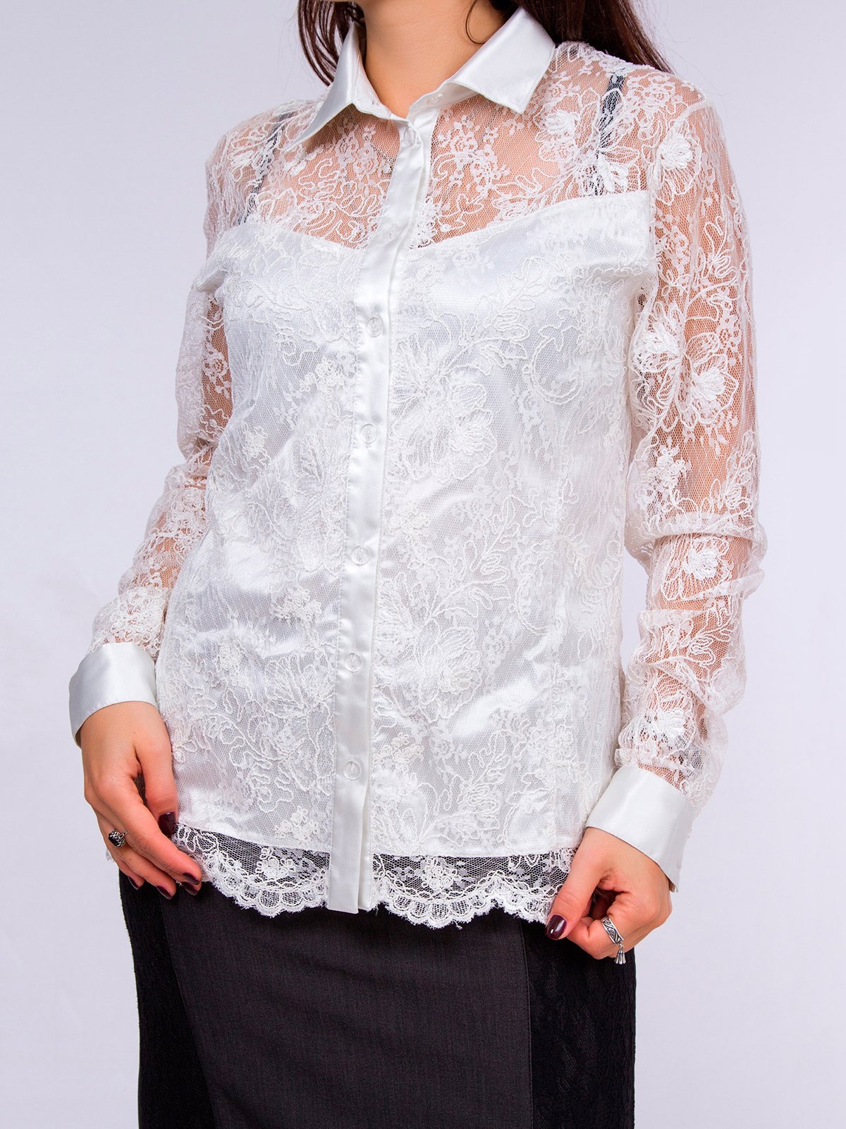 Блуза белая ажурная | 2072097