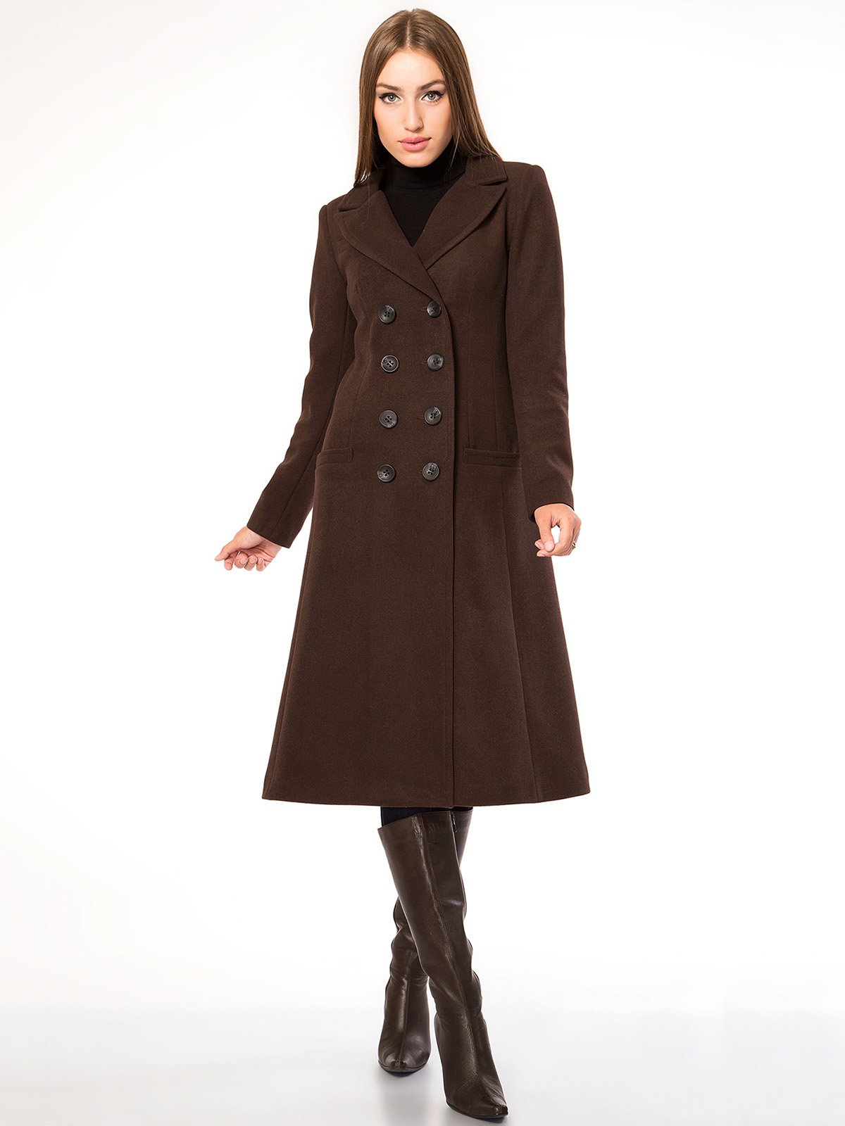 Пальто коричневе | 2217011
