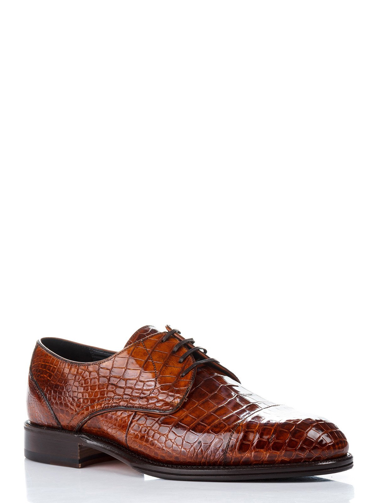 Туфлі рудого кольору зі шкіри крокодила | 1033671