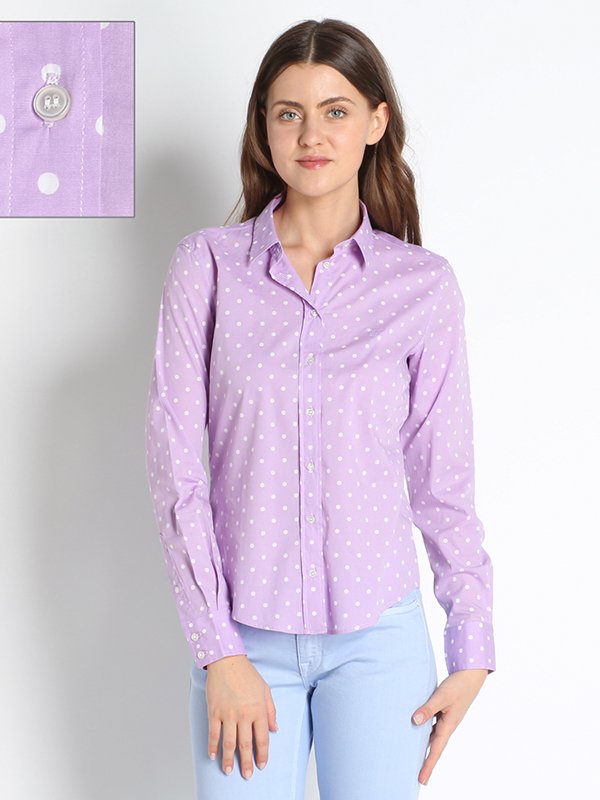 Блуза бузкова в горошок | 2548070
