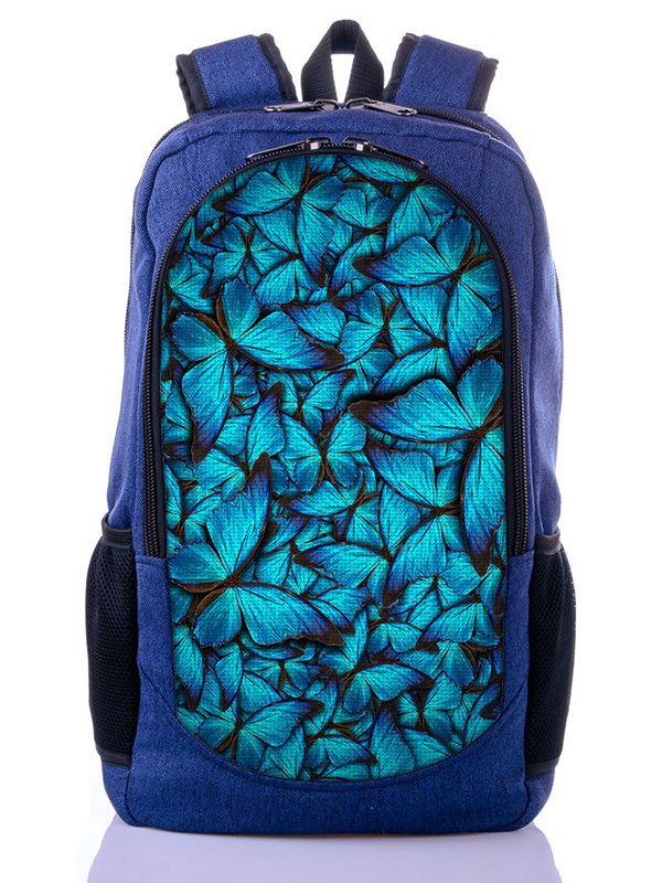Рюкзак синій з принтом | 2551881