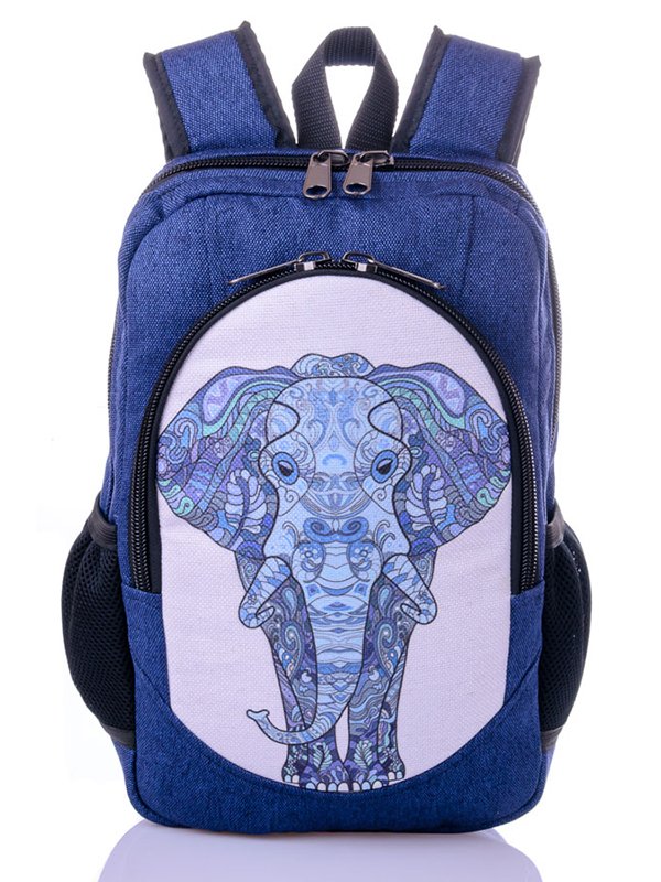 Рюкзак синій з принтом | 2551887