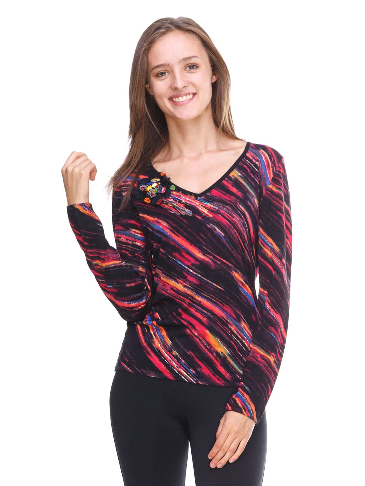 Пуловер абстрактной расцветки | 2619156