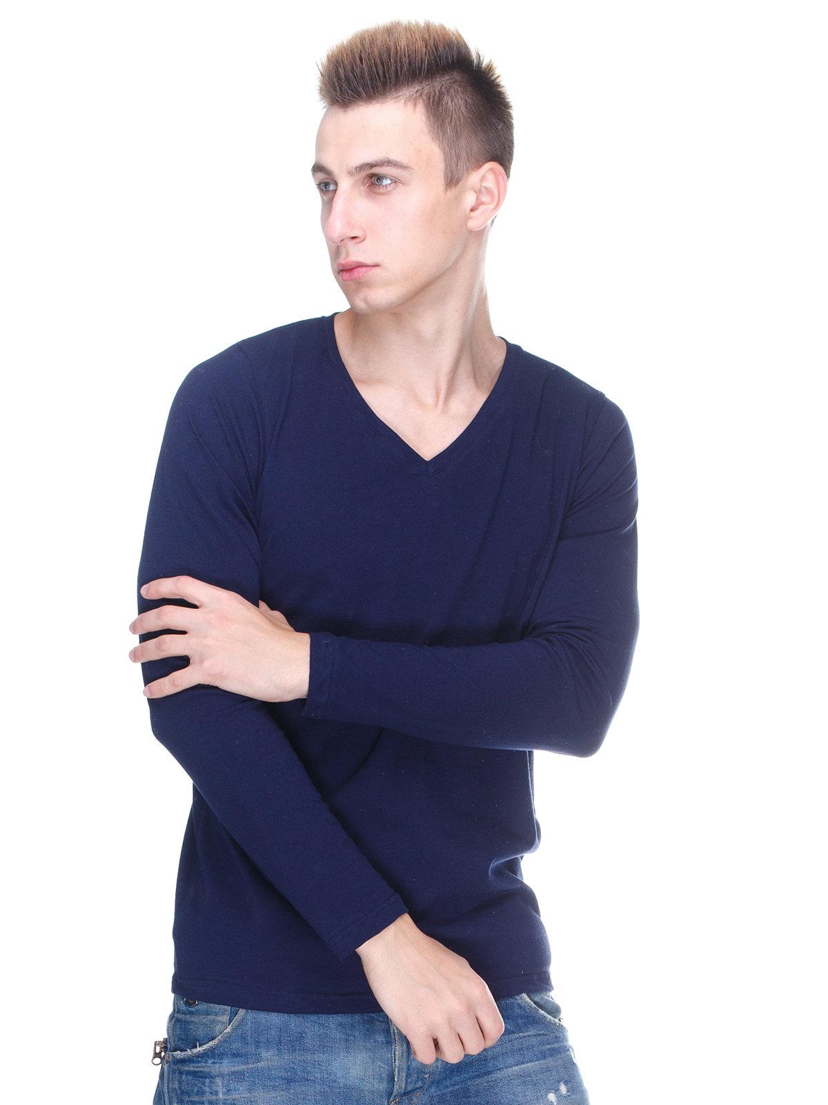 Пуловер темно-синій | 2708186