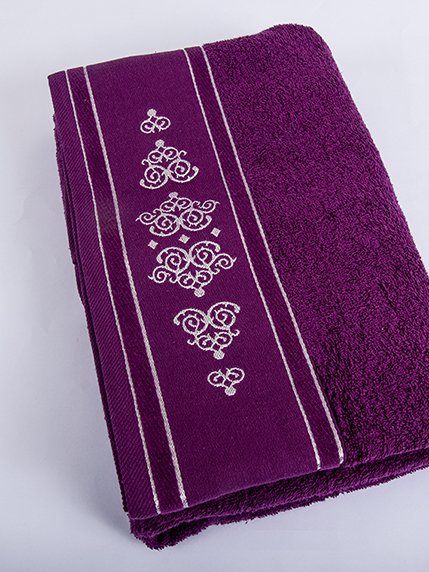 Полотенце махровое фиолетовое (70х140 см) | 2750609
