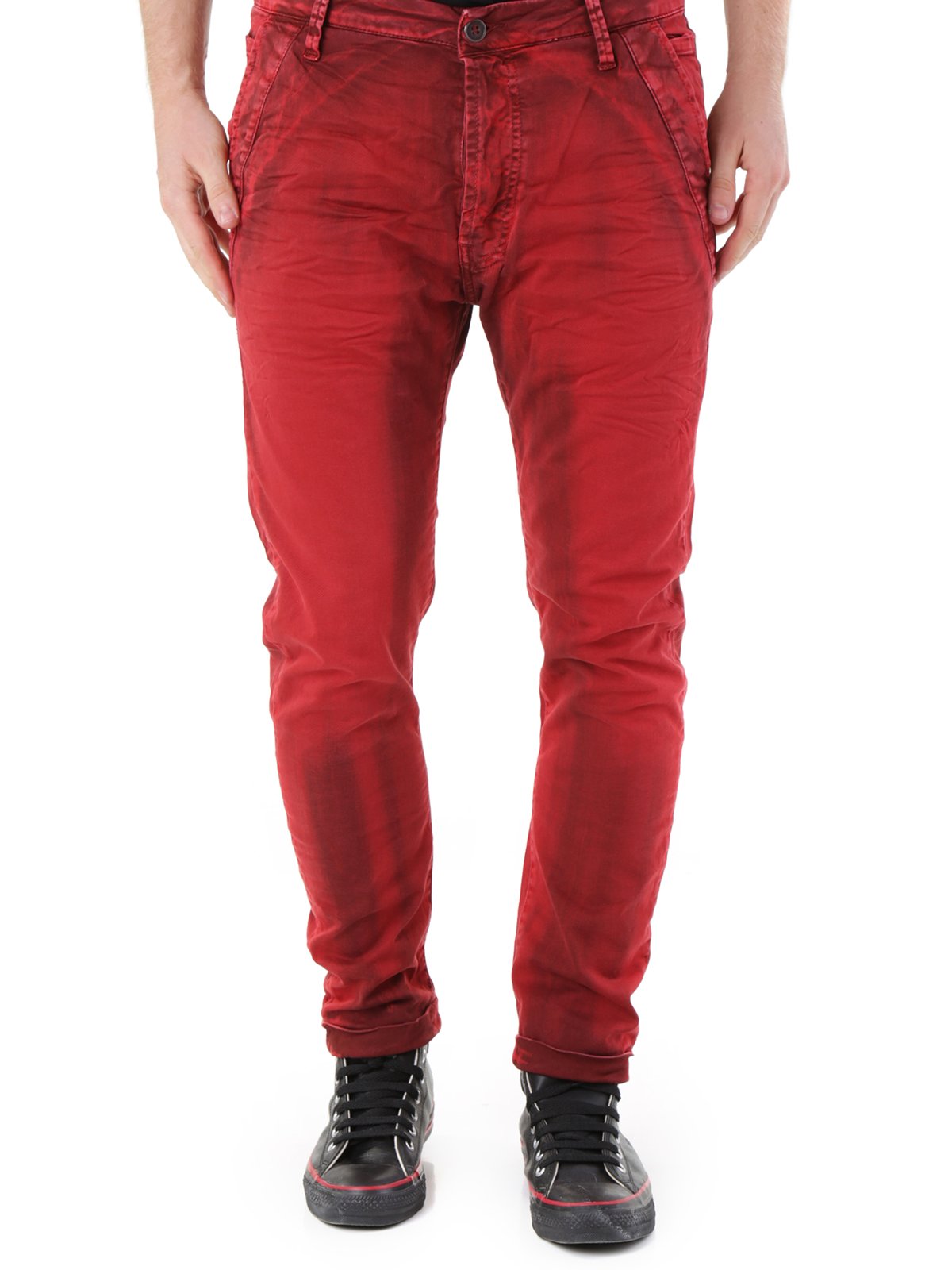 Красные широкие джинсы мужские