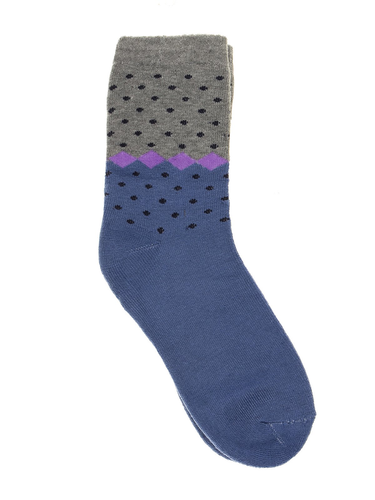 Шкарпетки блакитно-сірі в принт | 2916854