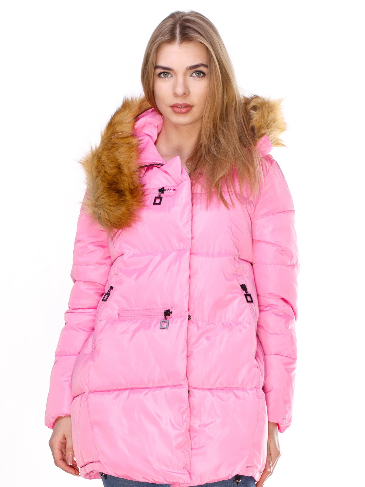 Зимняя женская куртка розовая
