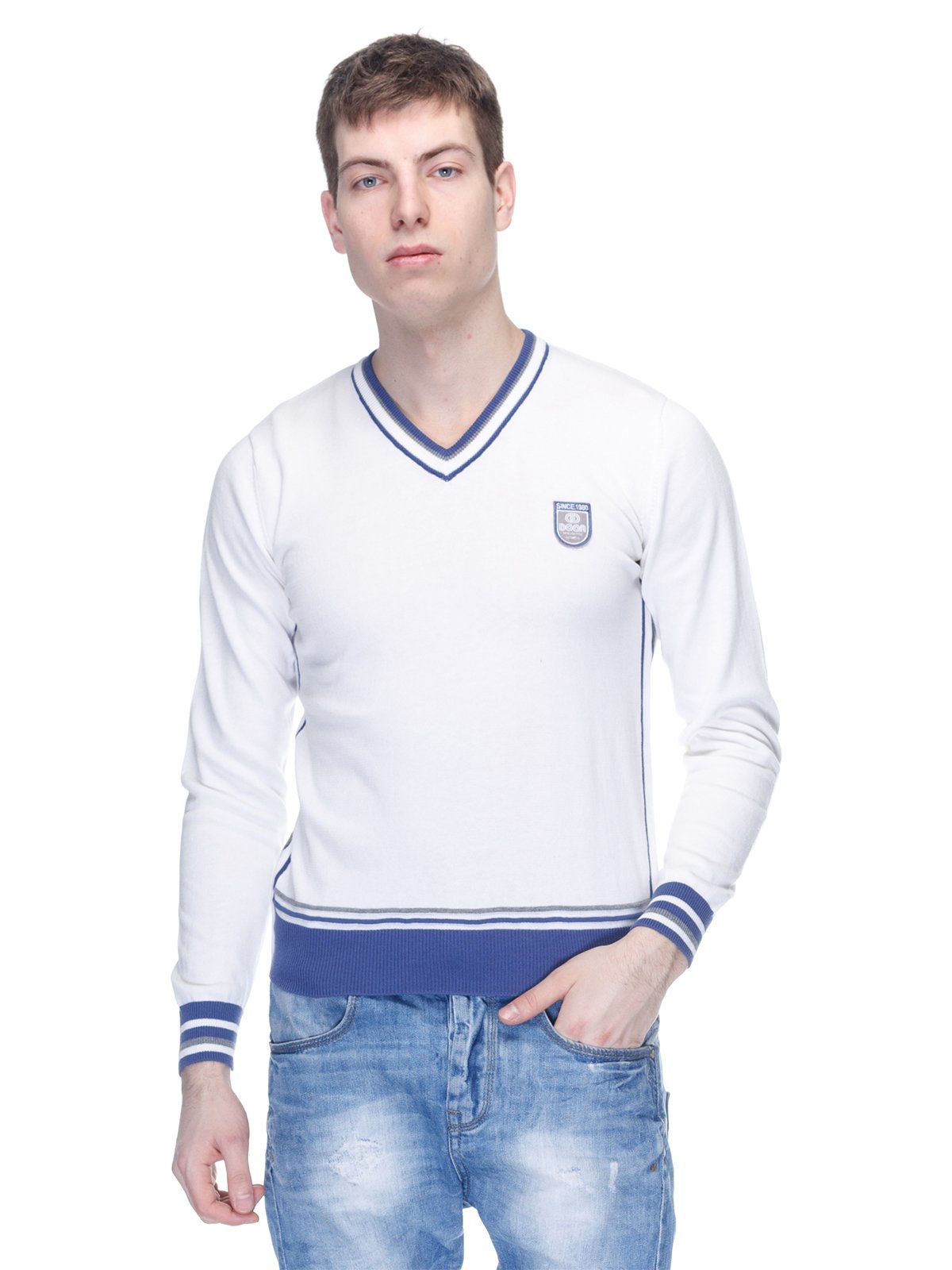 Пуловер бело-синий | 2942711
