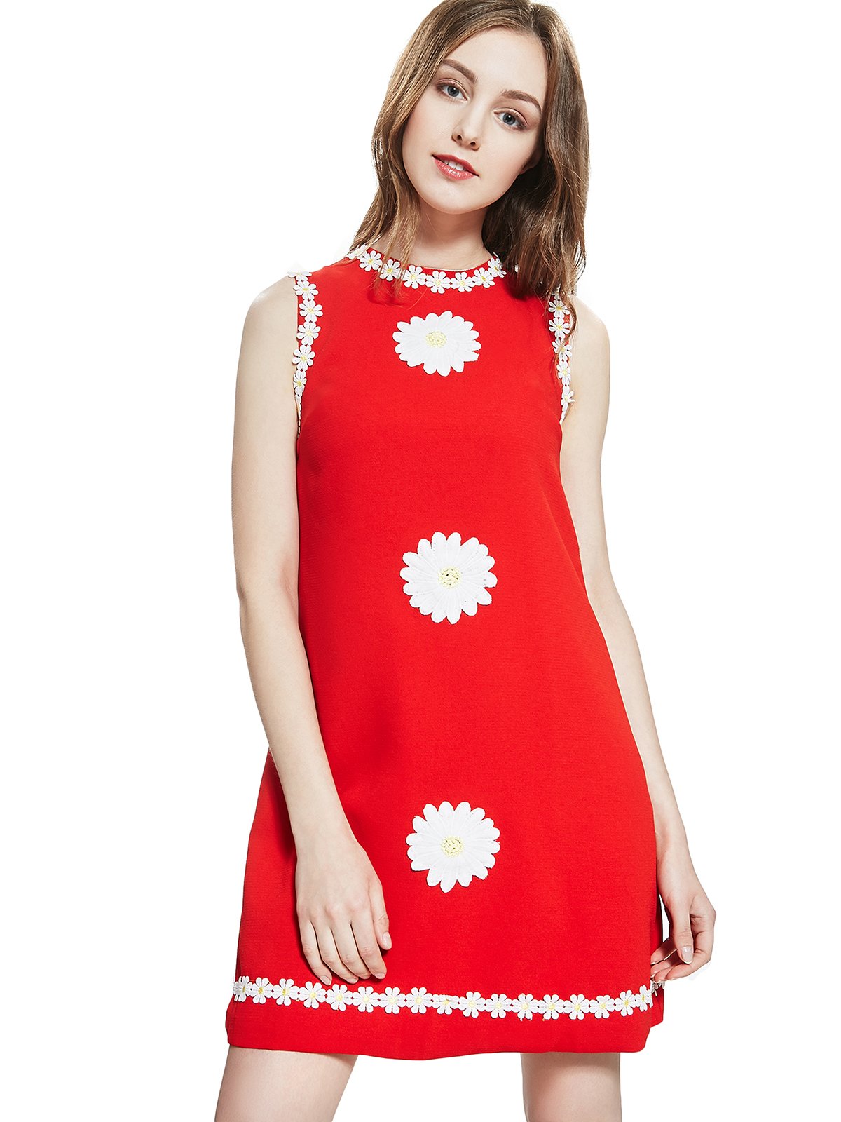Сукня червона з декором | 2950468