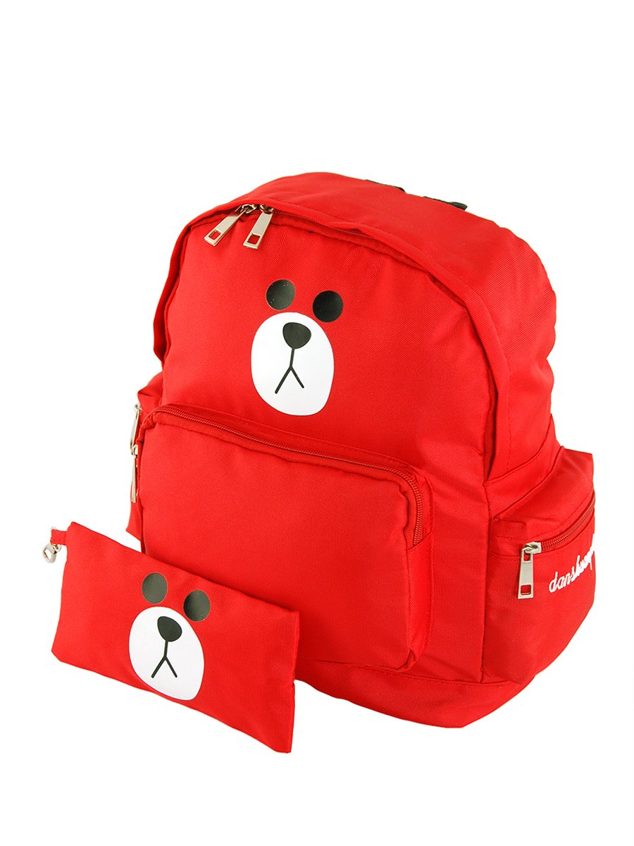 Рюкзак красный «Мишка» с пеналом | 2959541
