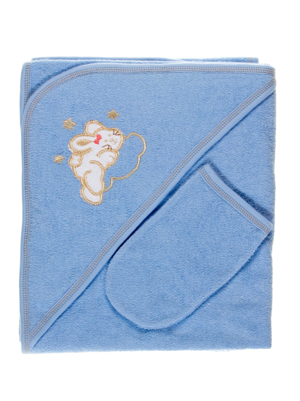 Комплект для купания: полотенце-уголок и рукавичка | 2987642