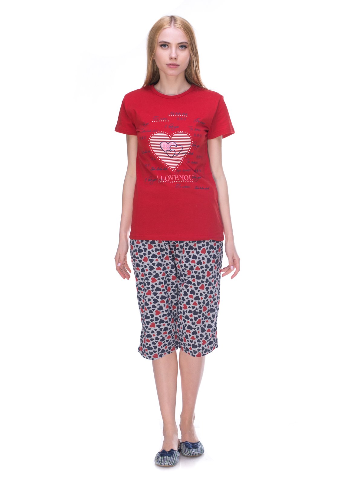 Пижама: футболка и капри | 3130259