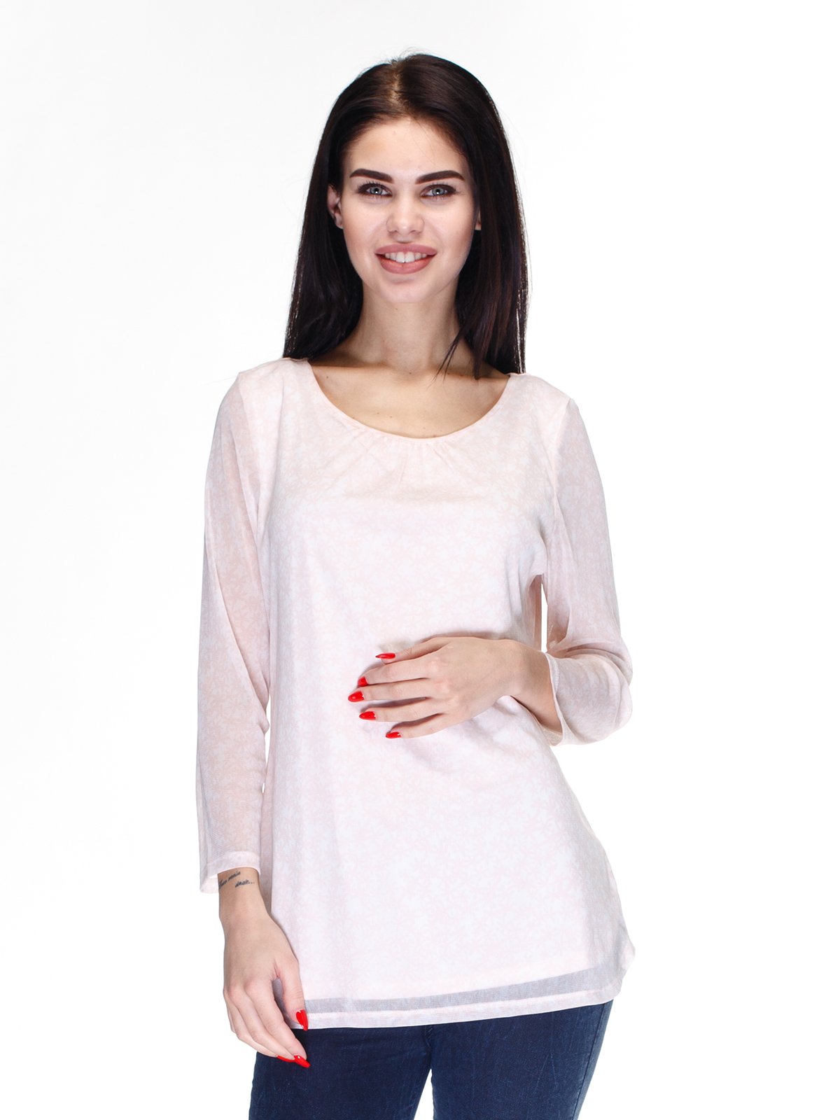Блуза бело-розовая | 3099662