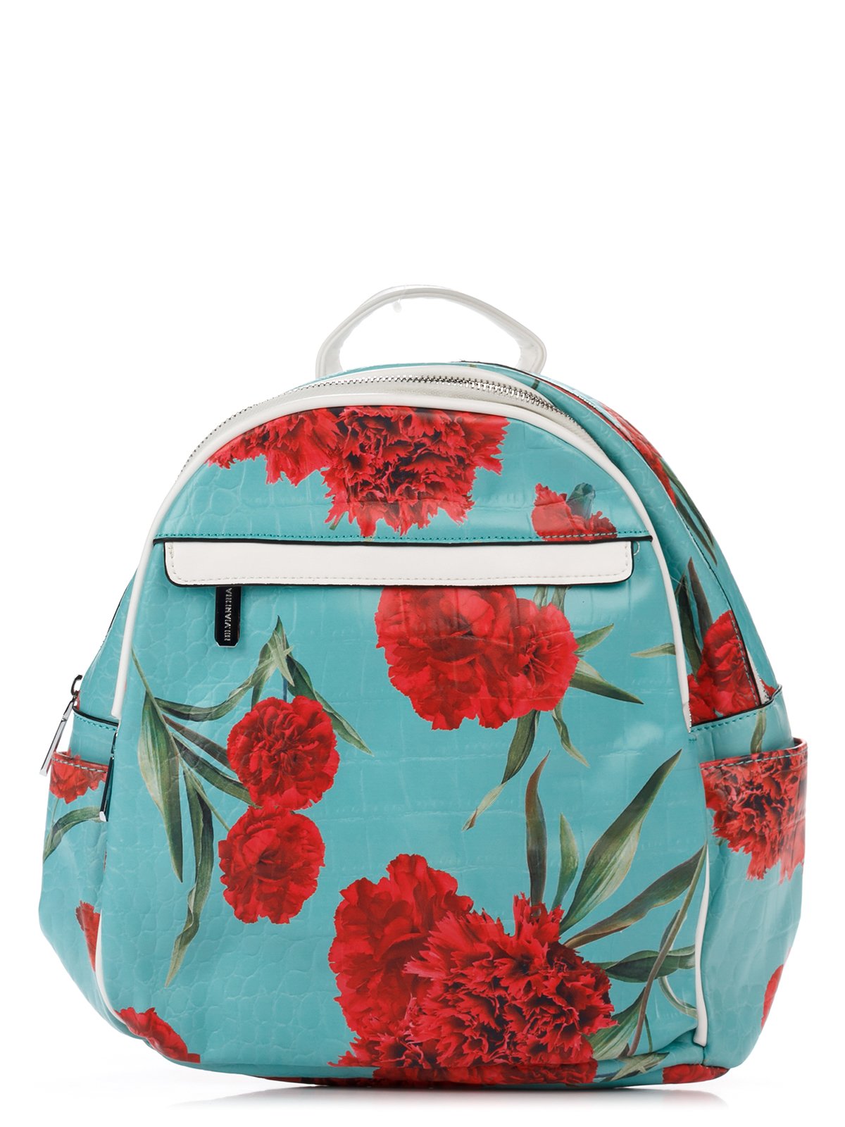 Рюкзак зеленый в цветочный принт | 3309202