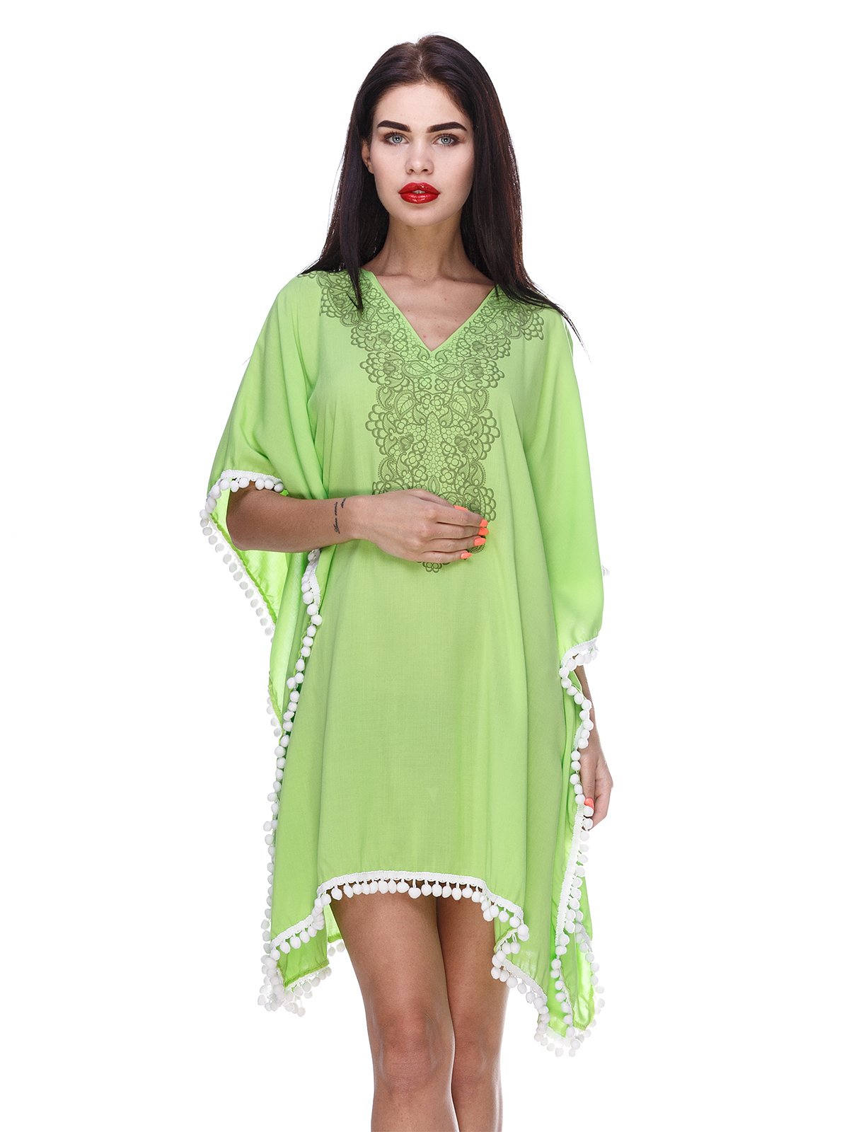 Платье салатовое в этническом стиле | 3366137