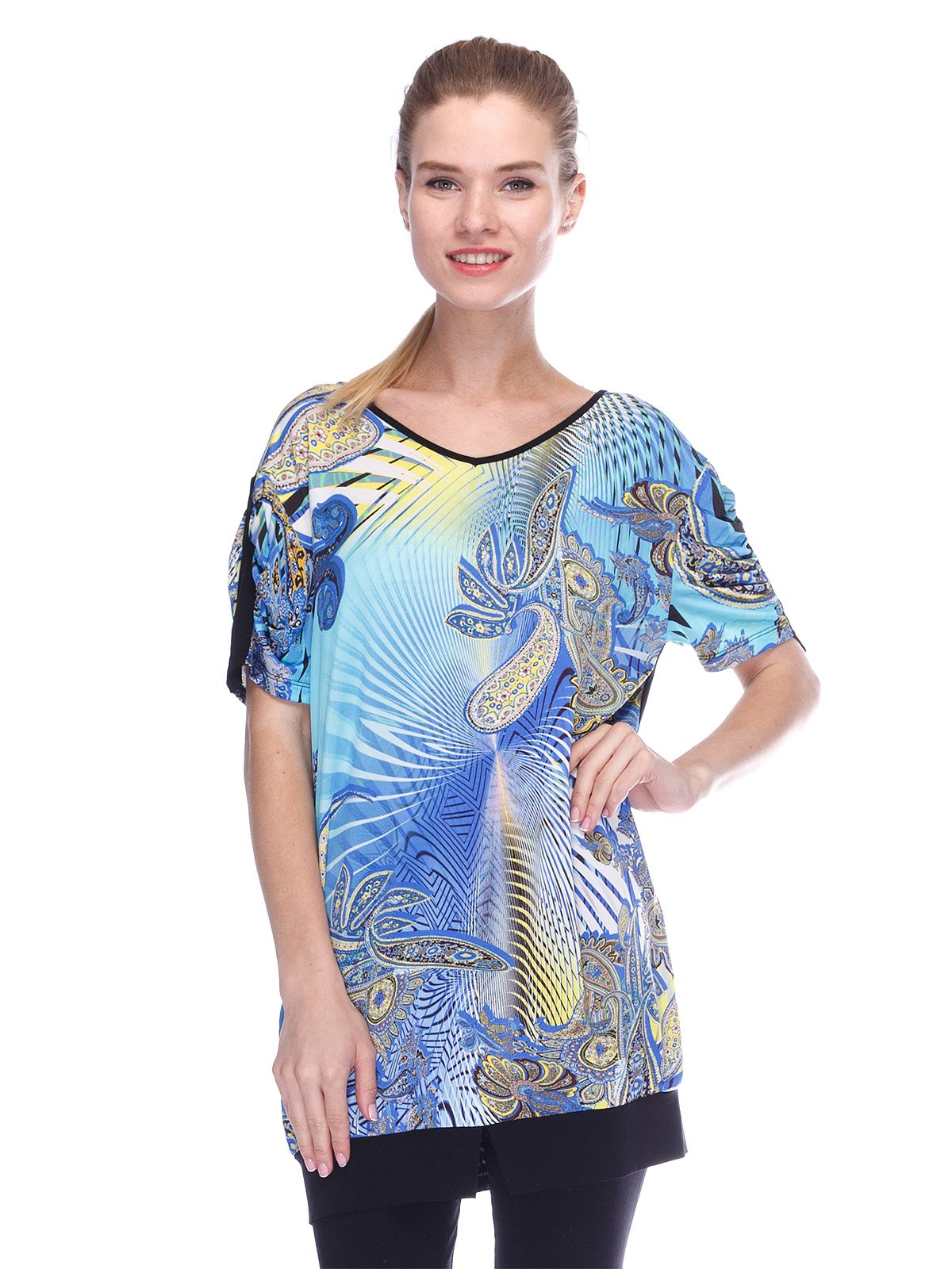 Блуза комбинированной расцветки | 3455492