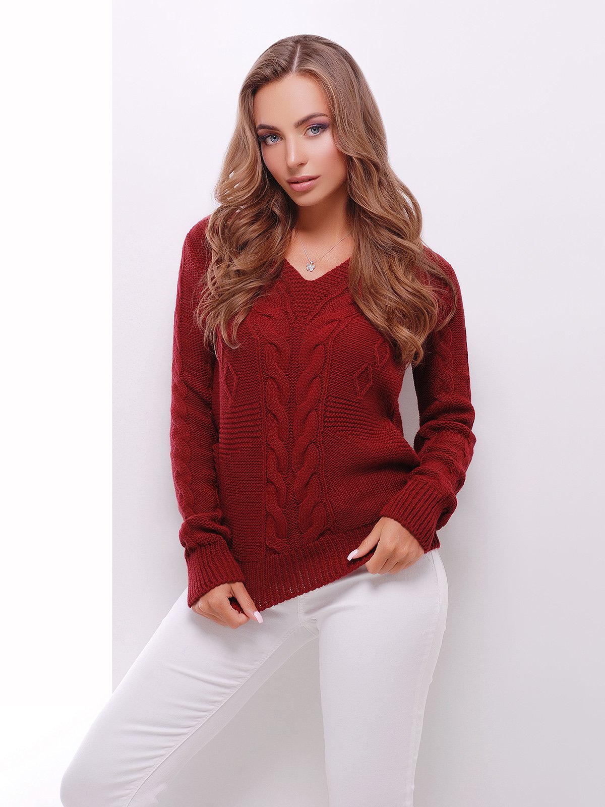 Пуловер бордовий | 3522024