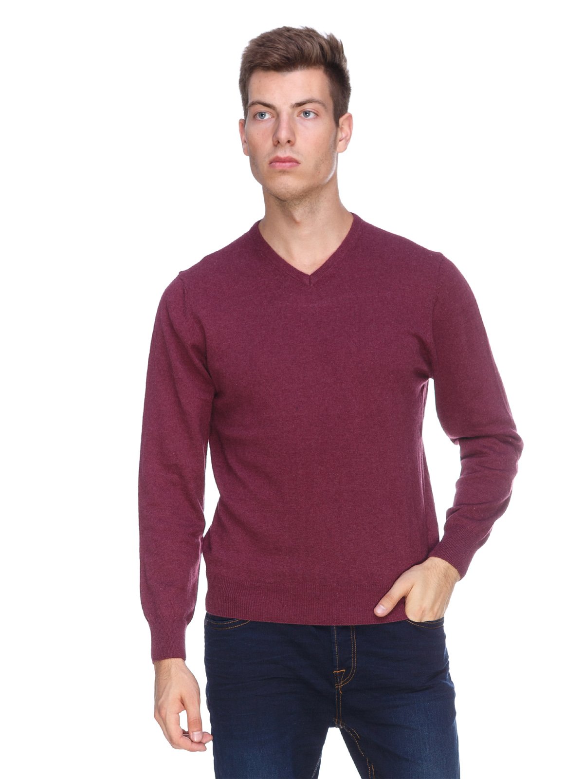 Пуловер бордовий | 1440671