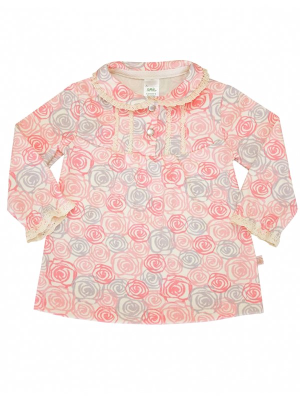 Блуза рожева в квітковий принт | 3540213
