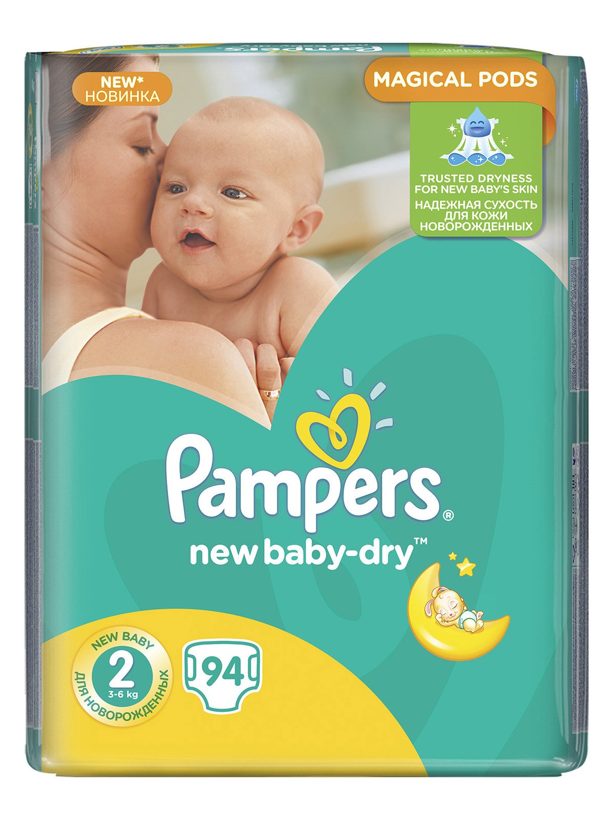 Подгузники New Baby-Dry - размер 2 (Mini) 3-6 кг (94 шт.) | 3670165