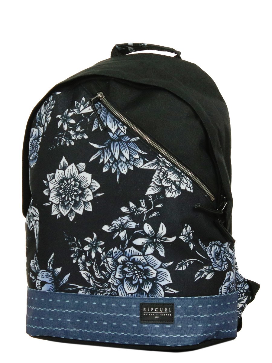 Рюкзак черный в цветочный принт | 3784402