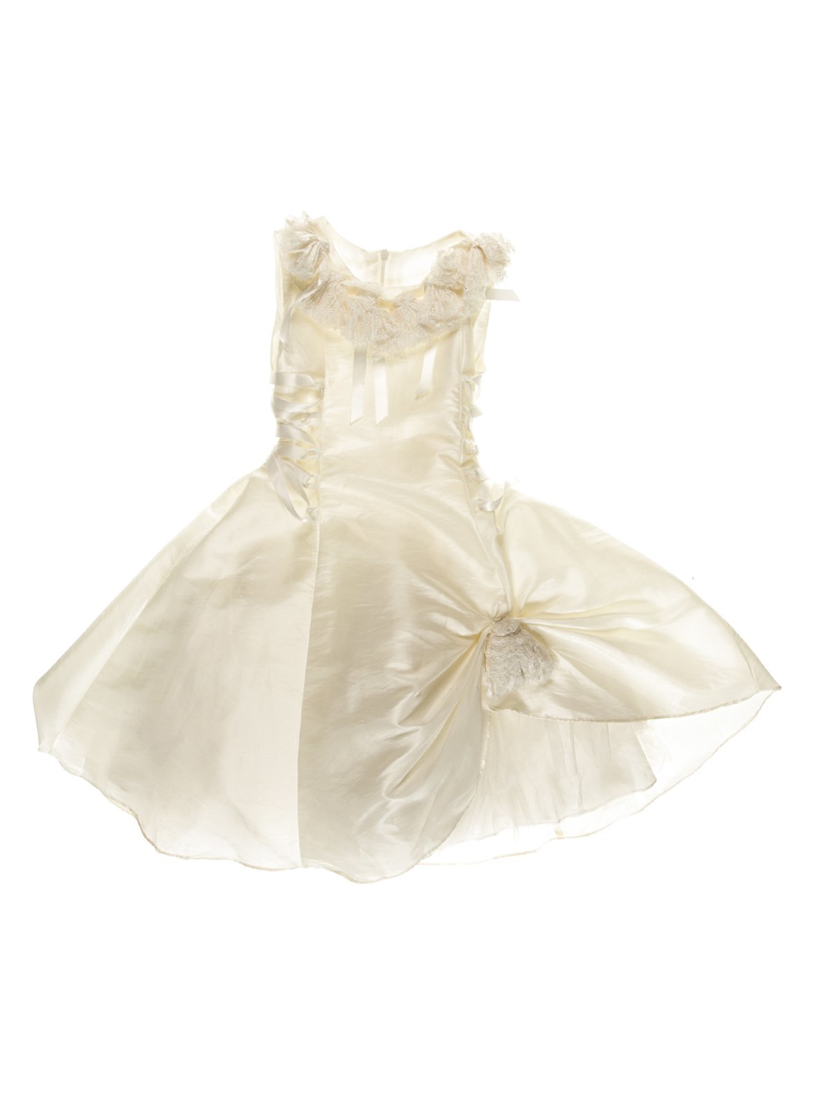 Сукня бальна молочного кольору з затяжками | 973742