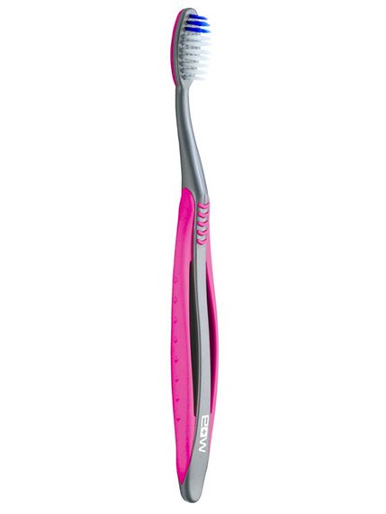Зубная щетка мягкая акупрессурная со щетиной Konex® - розовая | 3839541