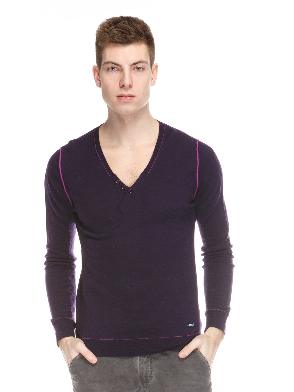 Пуловер темно-фіолетовий | 3857372