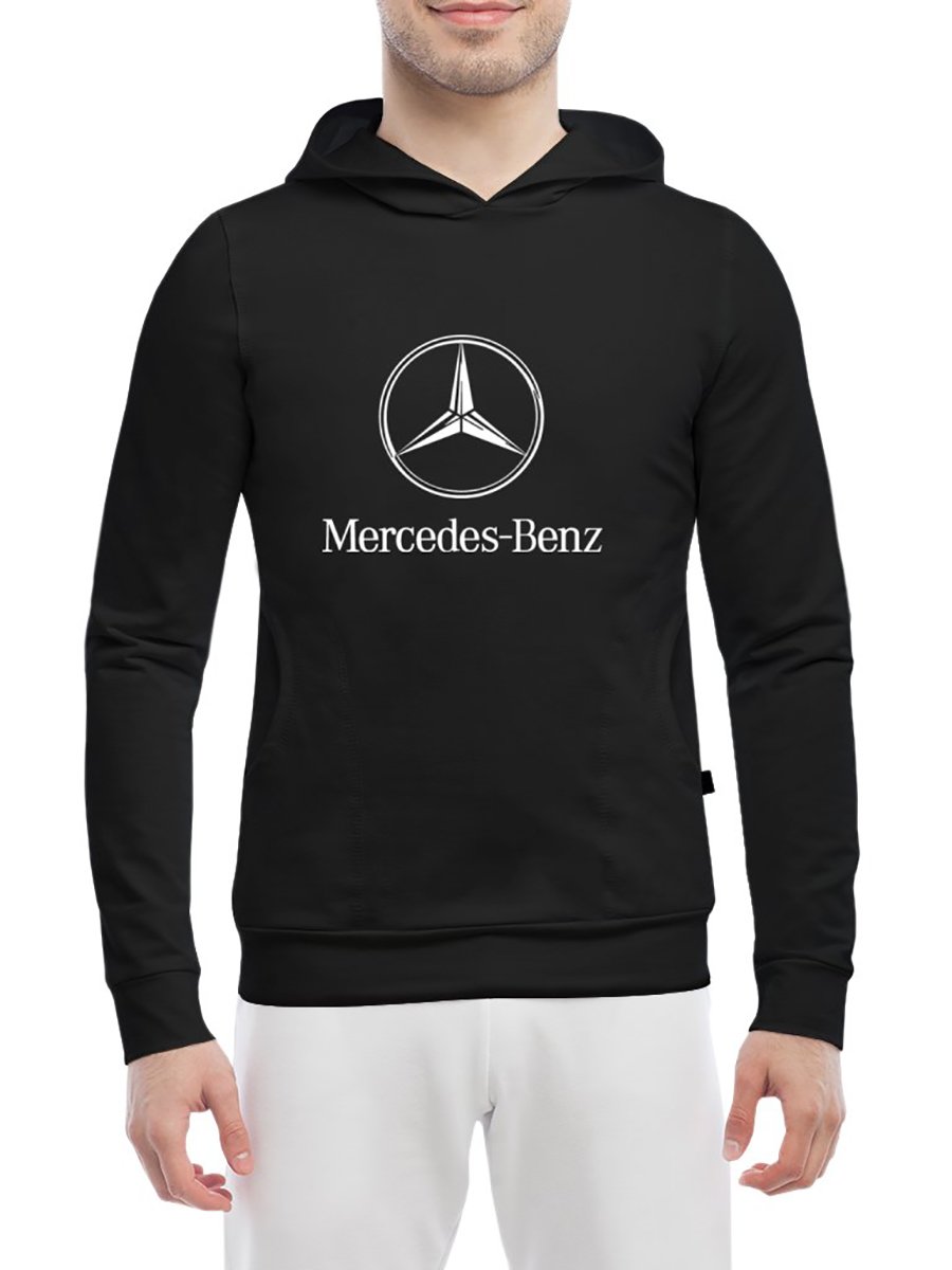 Худи черная с принтом Mercedes Benz | 3693511