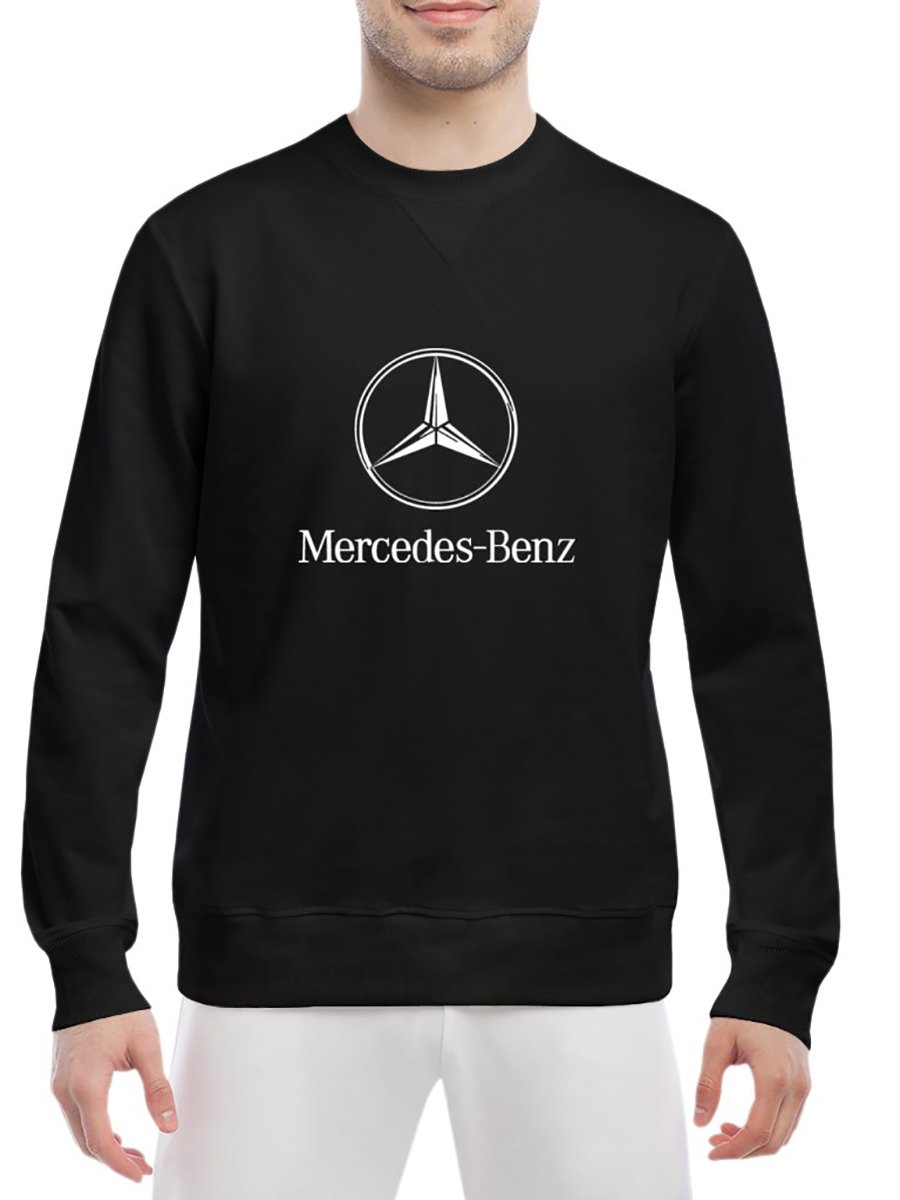 Світшот чорний з принтом Mercedes Benz | 3693520