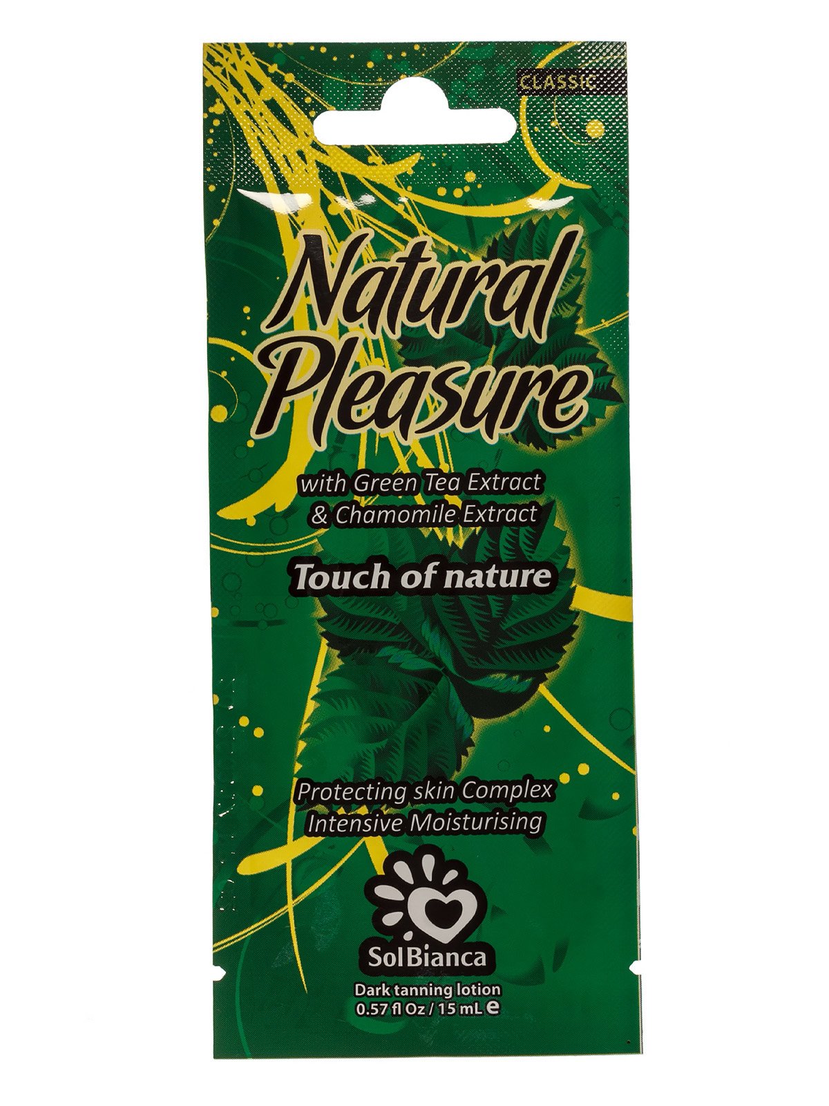 Крем для засмаги в солярії Natural Pleasure з екстрактом зеленого чаю і екстрактом ромашки (15 мл) | 3963201