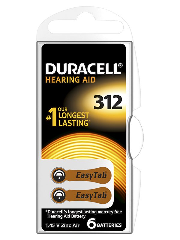 Батарейки для слухових апаратів — розмір 312 (6 шт) | 4015382