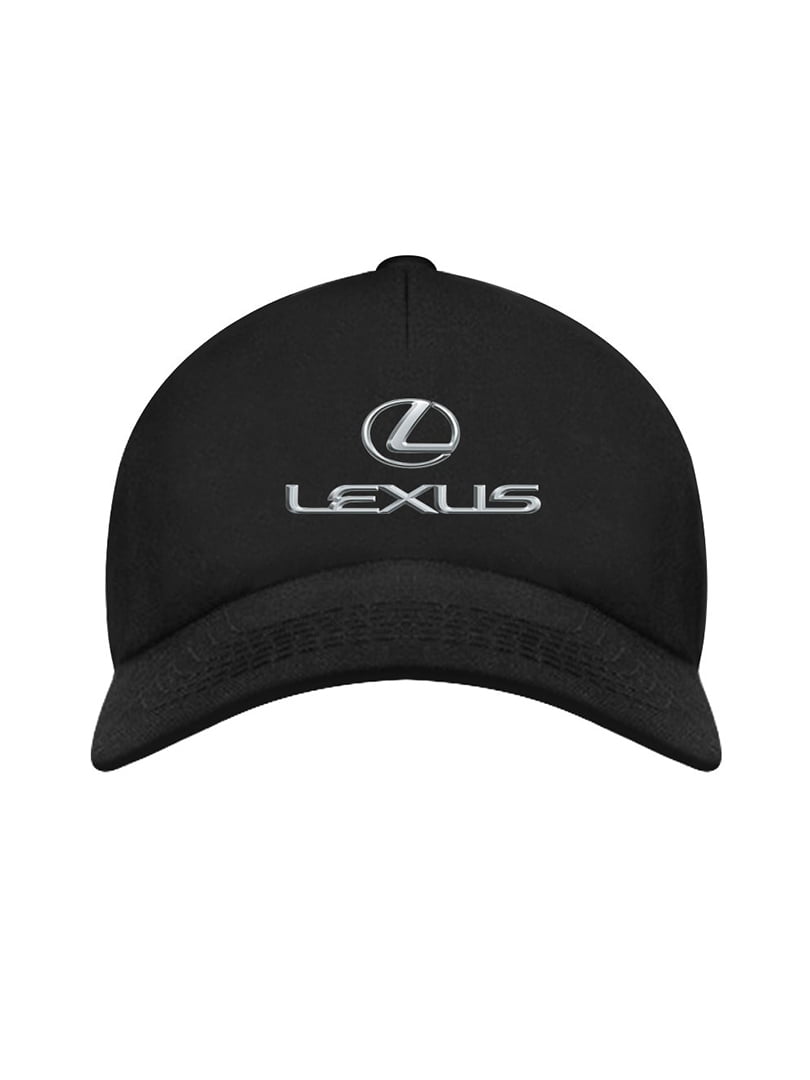 Бейсболка черная с принтом Lexus | 4139219