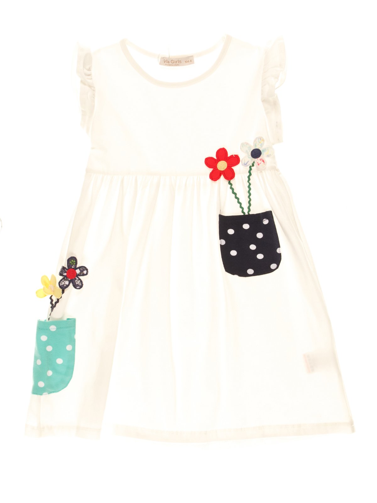 Сукня біла з квітковим принтом | 4016762