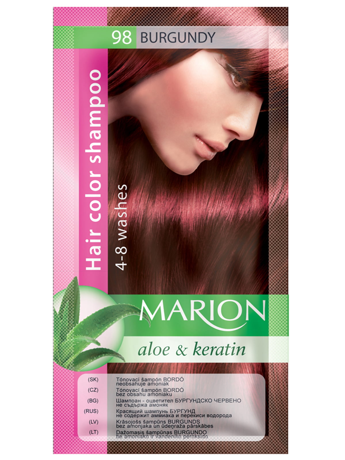 Відтіночний шампунь Marion Color №96 — бургунді (40 мл) | 3809509