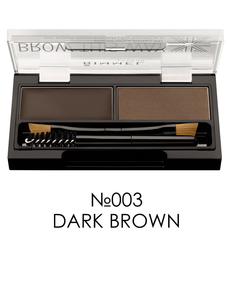 Набір для брів Brow This Way - №003 Dark Brown (1,1 г + 1,3 г) | 2460348