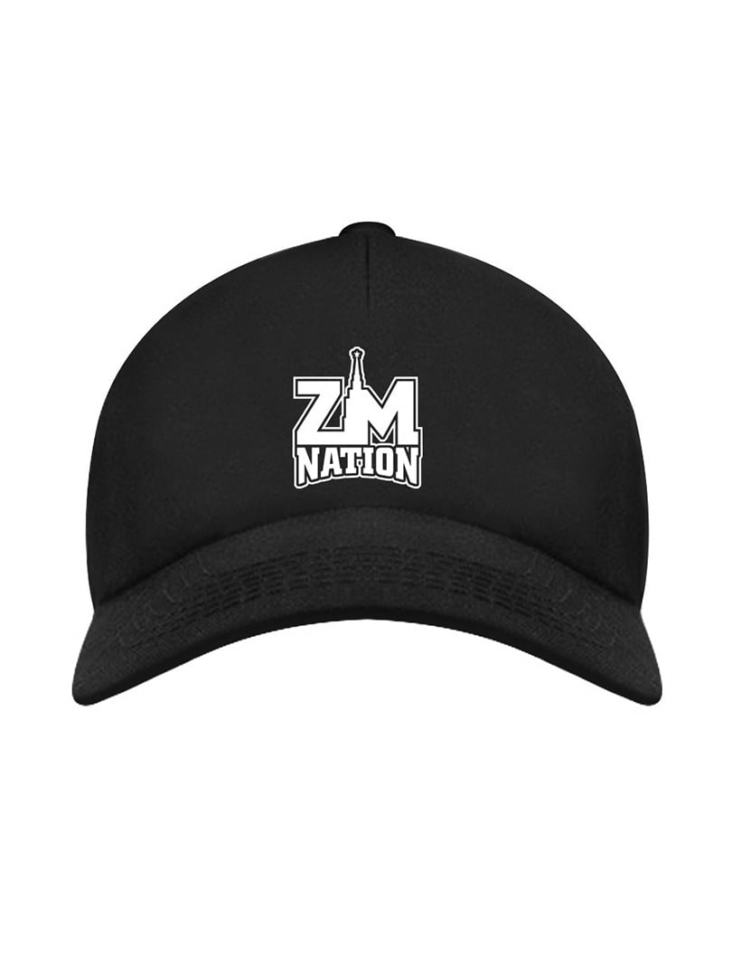 Бейсболка черная с принтом ZM nation | 4215347