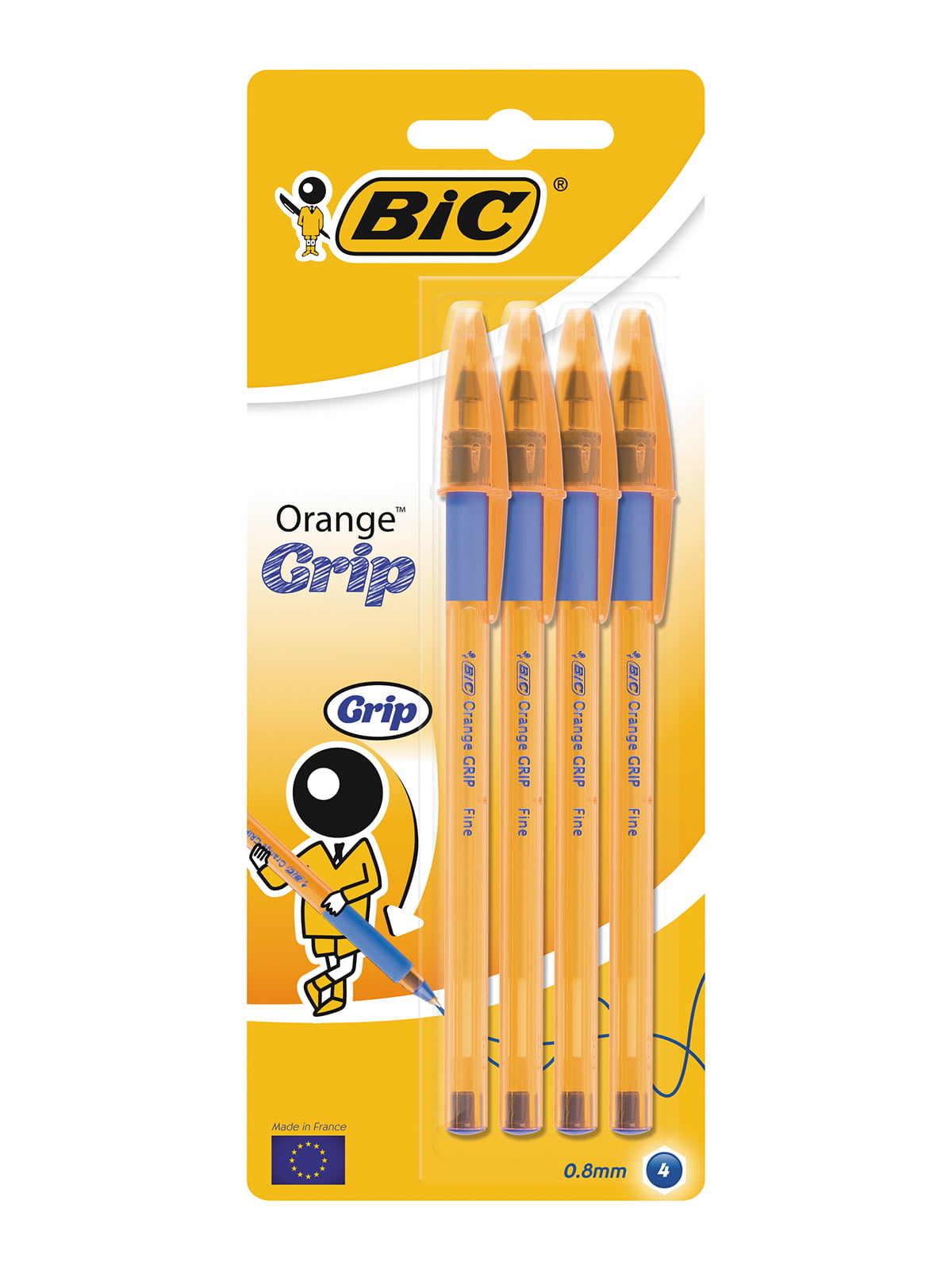 Ручки кулькові Orange Grip — синій (4 шт.) | 4340432